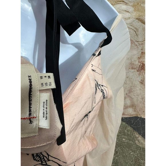 New By Anthropologie Dragonfly Novelty Sweetheart Midi Dress Size US6 - Picture 7 of 10